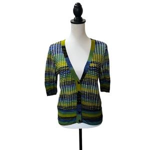 Worthington, Navy/Gold/Green, Lightweight Sweater,size L